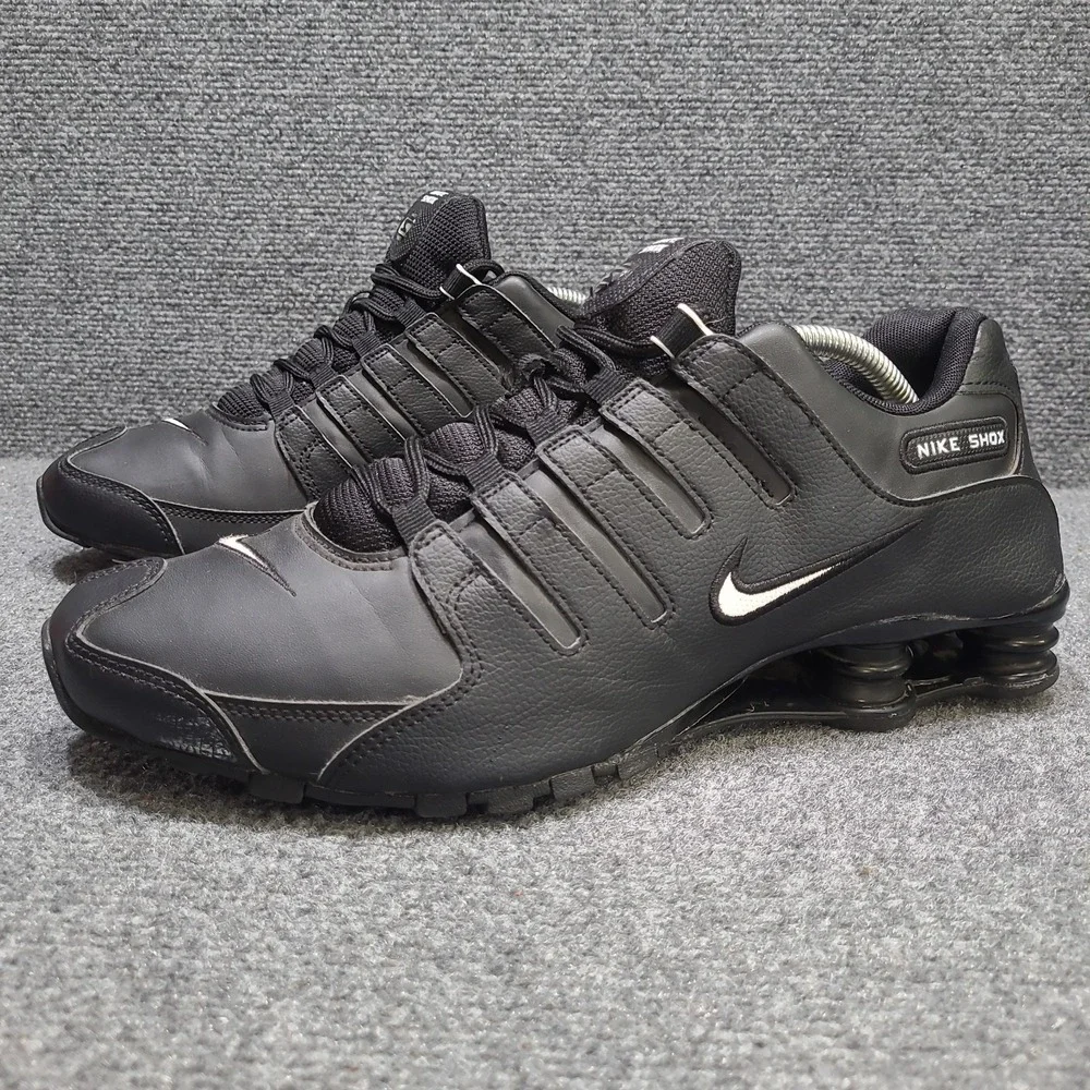 Nike Shox NZ Mens Size 11.5‎ Shoes Black Leather Athletic Sneakers 501524-091